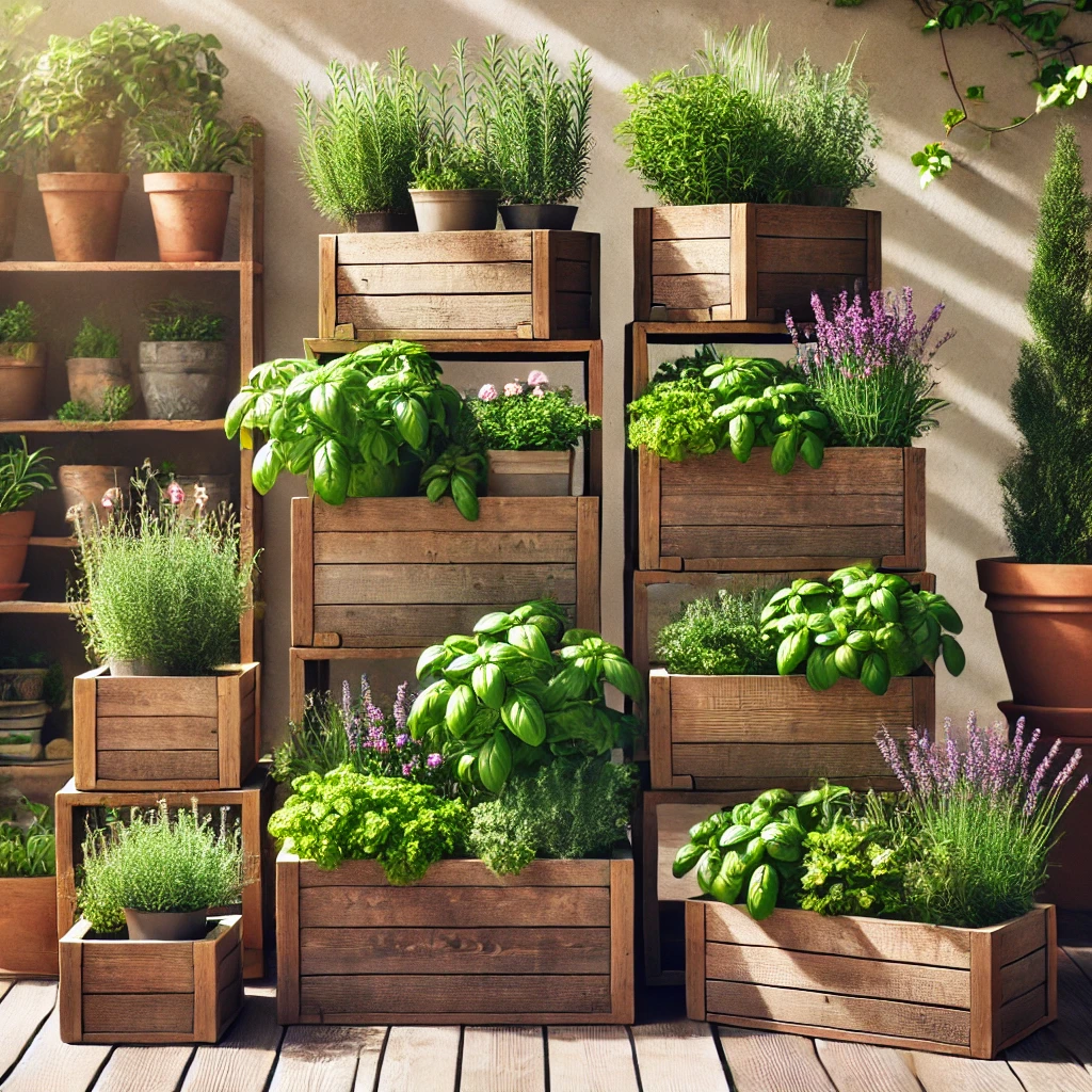 Stacked Planter Box Garden: A DIY Vertical Garden Idea for Small Spaces